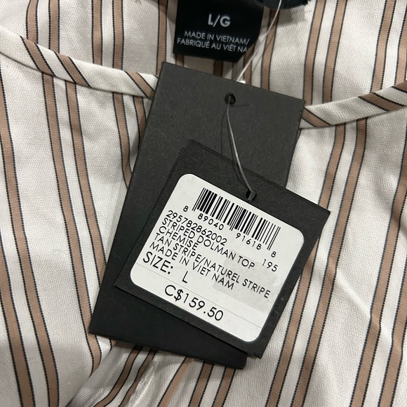 NWT Club Monaco Striped Dolman Sleeve Top Size Large - Picture 6 of 6